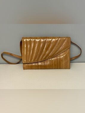 Vintage Genuine Eel Skin Shoulder Bag / Clutch — Made in Korea